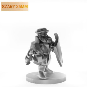 Figurka Rpg - Seria Humanoidy - Groźny Krasnolud - Szary 25 Mm