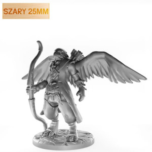 Figurka Rpg - Seria Humanoidy - Aarakocra Łowca - Szary 25 Mm