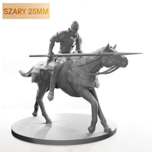 Figurka Rpg - Seria Humanoidy - Koń Na Białym Rycerzu - Szary 25 Mm