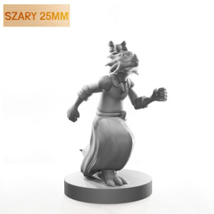 Figurka Rpg - Seria Humanoidy - Smocza Dziewczynka - Szary 25 Mm