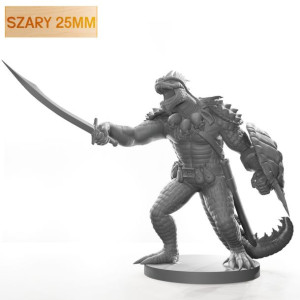 Figurka Rpg - Seria Humanoidy - Jaszczurzy Herszt - Szary 25 Mm