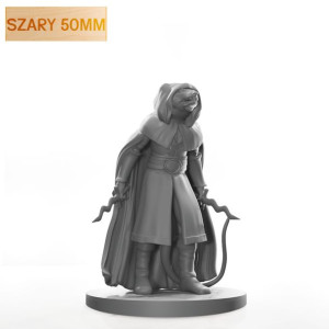 Figurka Rpg - Seria Humanoidy - Łotrzyk Szczurołak - Szary 50 Mm