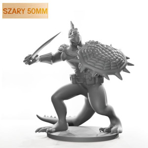 Figurka Rpg - Seria Humanoidy - Plemienny Jaszczuroczłek - Szary 50 Mm