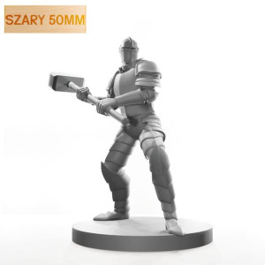 Figurka Rpg - Seria Humanoidy - Rycerz Z Młotem - Szary 50 Mm