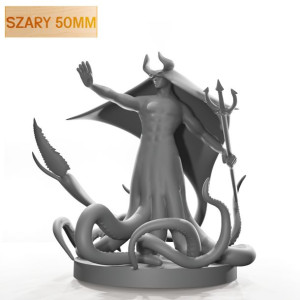 Figurka Rpg - Seria Humanoidy - Czarnoksiężnik Oceanu - Szary 50 Mm