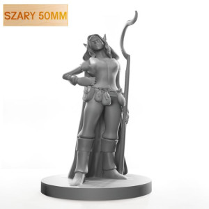 Figurka Rpg - Seria Humanoidy - Elficka Druidka - Szary 50 Mm