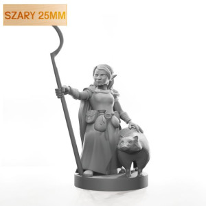 Figurka Rpg - Seria Humanoidy - Gnom Druid - Szary 25 Mm