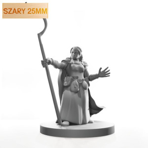 Figurka Rpg - Seria Humanoidy -  Krasnoludzki Druid - Szary 25 Mm