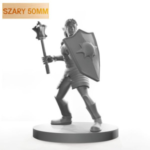 Figurka Rpg - Seria Humanoidy - Kleryk Światła Z Buławą - Szary 50 Mm