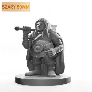 Figurka Rpg - Seria Humanoidy - Ogolony Krasnolud - Szary 50 Mm