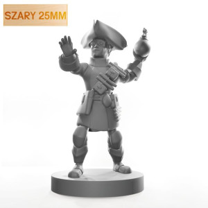 Figurka Rpg - Seria Humanoidy - Piracki Bomber - Szary 25 Mm