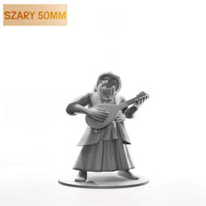 Figurka Rpg - Seria Humanoidy - Krasnoludzki Bard - Szary 50 Mm