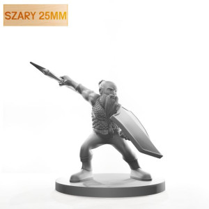 Figurka Rpg - Seria Humanoidy - Krasnoludzki Wojownik Z Toporem -zary 25 Mm