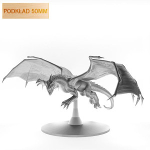Figurka Rpg - Seria Potwory - Smok Chromatyczny Biały B - Podkład 50 Mm