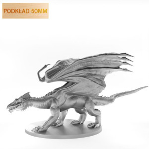 Figurka Rpg - Seria Potwory - Smok Chromatyczny Biały A - Podkład 50 Mm