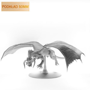 Figurka Rpg - Seria Potwory - Smok Chromatyczny Czarny B - Podkład 50 Mm