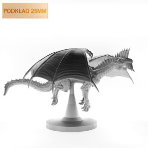 Figurka Rpg - Seria Potwory - Smoczątko Metaliczne Srebrne B Podkład 25 Mm