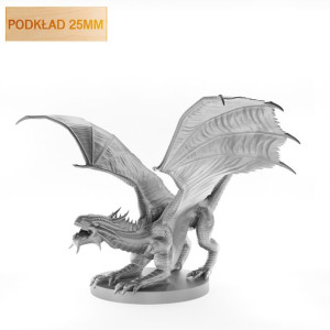 Figurka Rpg - Seria Potwory - Smoczątko Metaliczne Spiżowe A Podkład 25 Mm