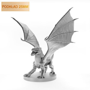 Figurka Rpg - Seria Potwory - Smoczątko Chromatyczne Białe A Podkład 25 Mm