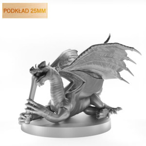 Figurka Rpg - Seria Potwory - Smoczątko Chromatyczne Zielone Podkład 25 Mm