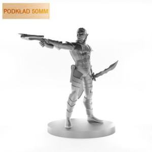 Figurka Rpg - Seria Potwory - Mroczny Elf Drow - Podkład 50 Mm