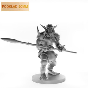 Figurka Rpg - Seria Potwory - Niedźwieżuk Z Włócznią - Podkład - 50 Mm