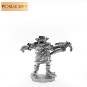 Figurka Rpg - Seria Humanoidy - Ork Z Kuszą - Podkład 25 Mm