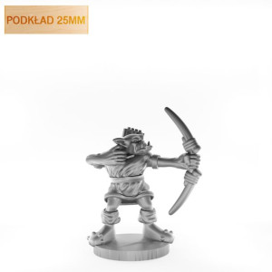 Figurka Rpg - Seria Humanoidy - Ork Łucznik A - Podkład 25 Mm