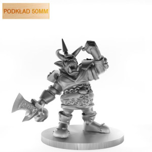 Figurka Rpg - Seria Humanoidy - Przywódca Orków - Podkład 50 Mm