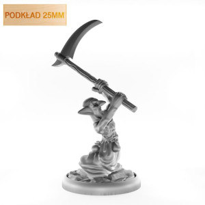 Figurka Rpg - Seria Humanoidy - Goblin Kosiarz - Podkład 25 Mm