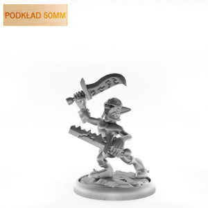 Figurka Rpg - Seria Humanoidy - Goblin Gladiator - Podkład 50 Mm
