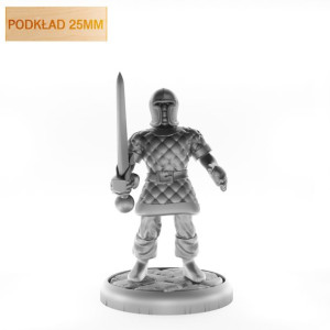 Figurka Rpg - Seria Humanoidy - Miejski Strażnik Miecz - Podkład 25 Mm