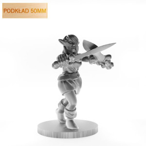 Figurka Rpg - Seria Humanoidy - Buntownicza Elfka - Podkład 50 Mm