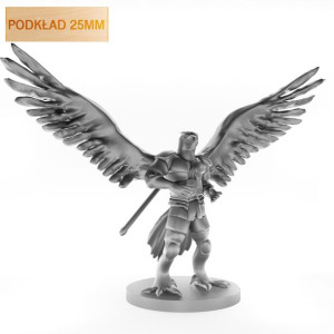 Figurka Rpg - Seria Humanoidy - Aarakocra Mnich, Były Bard - Podkład 25 Mm