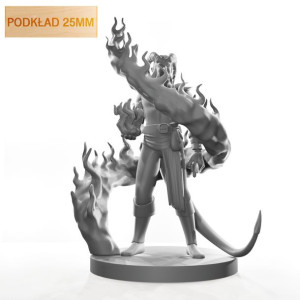 Figurka Rpg - Seria Humanoidy - Diabelski Zaklinacz Ognia - Podkład 25 Mm