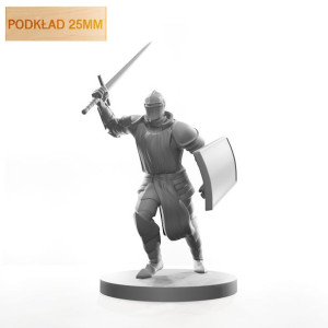 Figurka Rpg - Seria Humanoidy - Paladyn W Zbroi - Podkład 25 Mm