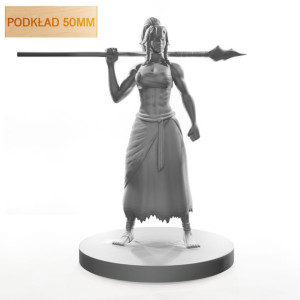Figurka Rpg - Seria Humanoidy - Strażniczka Plemienia - Podkład 50 Mm