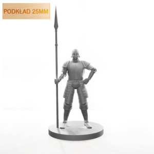 Figurka Rpg - Seria Humanoidy - Strażnik Z Włócznią - Podkład 25 Mm
