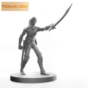 Figurka Rpg - Seria Humanoidy - Bandytka - Podkład 25 Mm