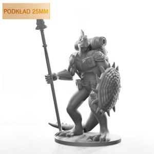 Figurka Rpg - Seria Humanoidy - Plemienny Jaszczuroczłek - Podkład 25 Mm