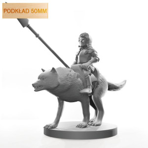 Figurka Rpg - Seria Humanoidy - Niziołek Na Wilku - Podkład 50 Mm