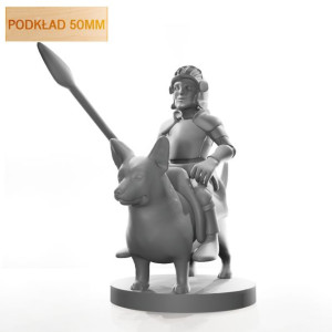 Figurka Rpg - Seria Humanoidy - Niziołek Na Corgi - Podkład 50 Mm