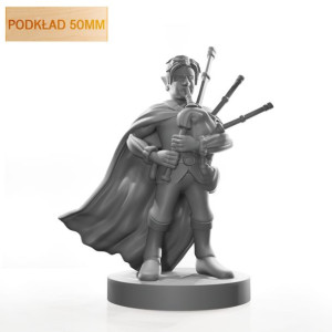 Figurka Rpg - Seria Humanoidy - Gnom Bard Z Dudami - Podkład 50 Mm