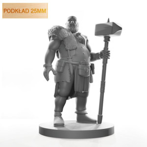 Figurka Rpg - Seria Humanoidy - Szalony Barbarzyńca - Podkład 25 Mm