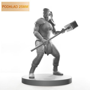Figurka Rpg - Seria Humanoidy - Orcza Wojowniczka - Podkład 25 Mm