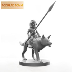 Figurka Rpg - Seria Humanoidy - Gnom Na Wilku - Podkład 50 Mm