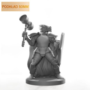 Figurka Rpg - Seria Humanoidy Smoczy Wojownik Z Młotem - Podkład 50 Mm