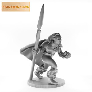 Figurka Rpg - Seria Humanoidy - Łowca Z Włócznią - Pomalowany 25 Mm