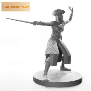 Figurka Rpg - Seria Humanoidy - Piracki Kapitan - Pomalowany 25 Mm