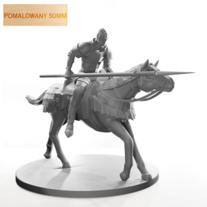 Figurka Rpg - Seria Humanoidy - Koń Na Białym Rycerzu - Pomalowany 50 Mm